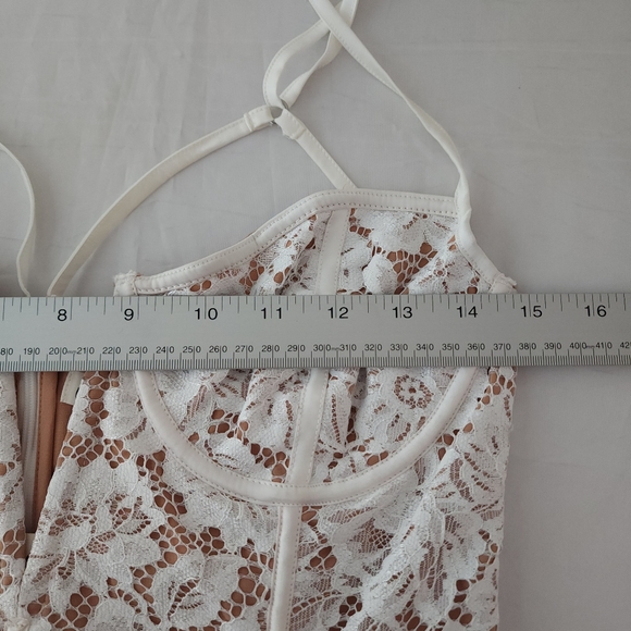 For Love & Lemons Julua Lace Corsett Mini Dress in White - Picture 9 of 11